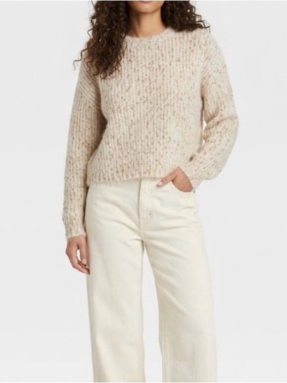 GENTLE FAWN Marie Soft Knit Sweater Large Copper Flecks Cozy EUC